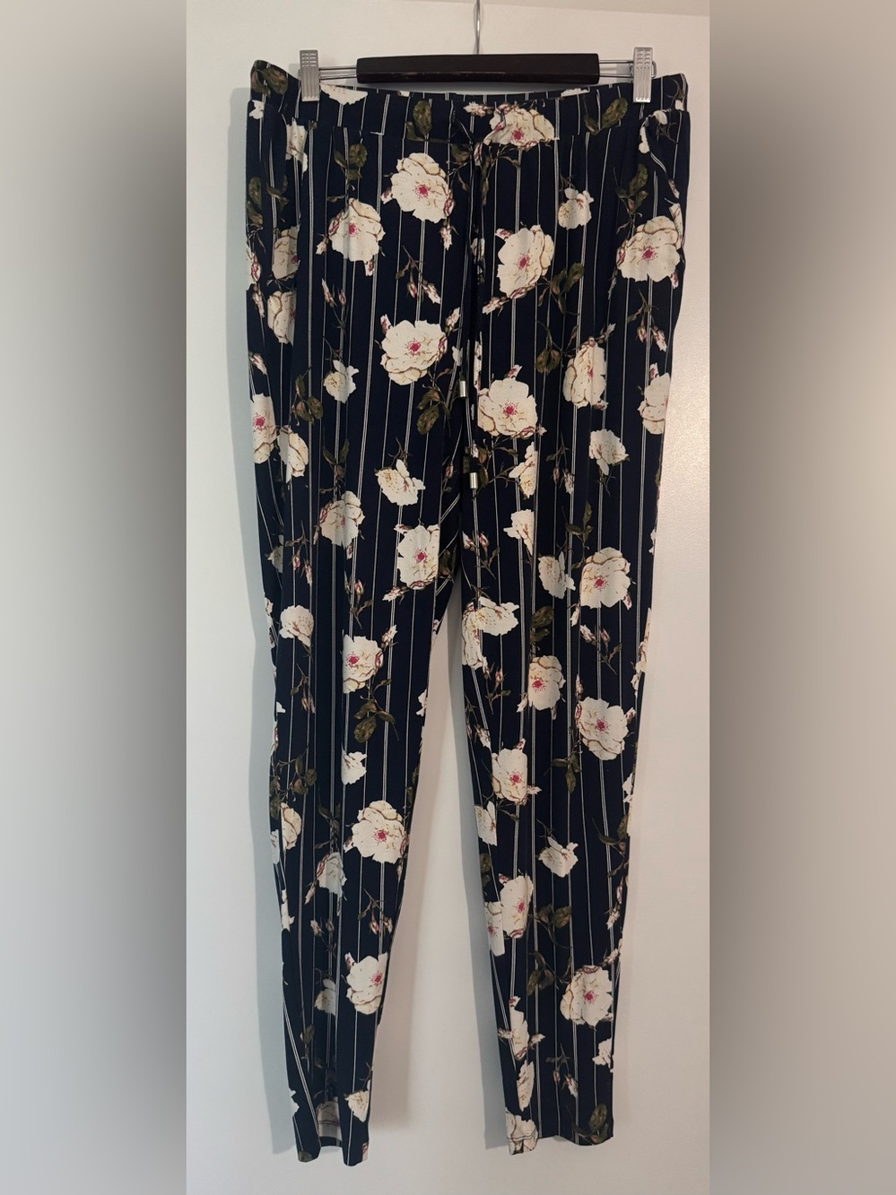 Dex Navy Blue Floral Pants | Size Medium |
